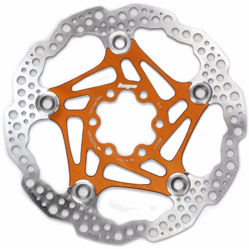 Hope Floating Disc Brake Rotor - Orange - 180mm - 6 Bolt