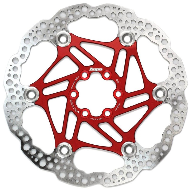 Hope Floating Disc Brake Rotor - Red - 180mm - 6 Bolt