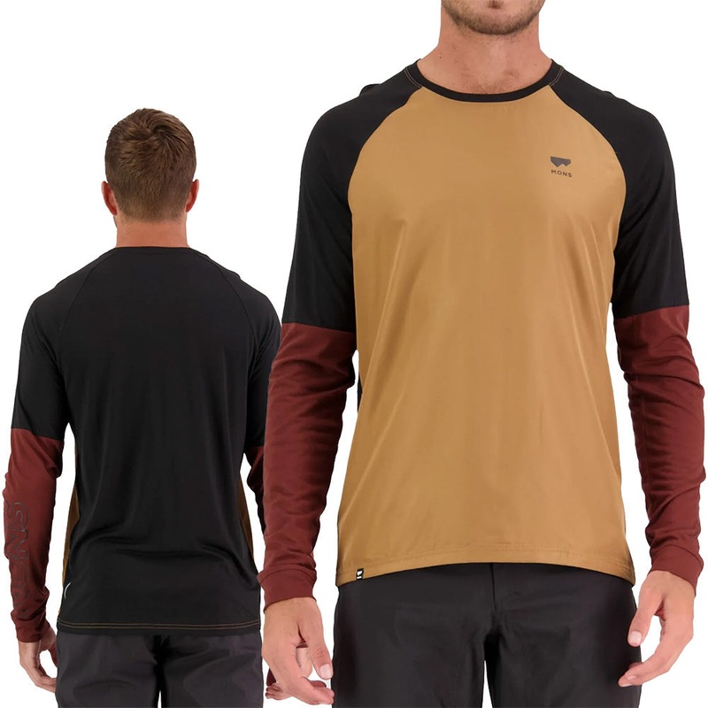Mons Royale Tarn Wind Long Sleeve Mens Jersey - S - Slow Bake