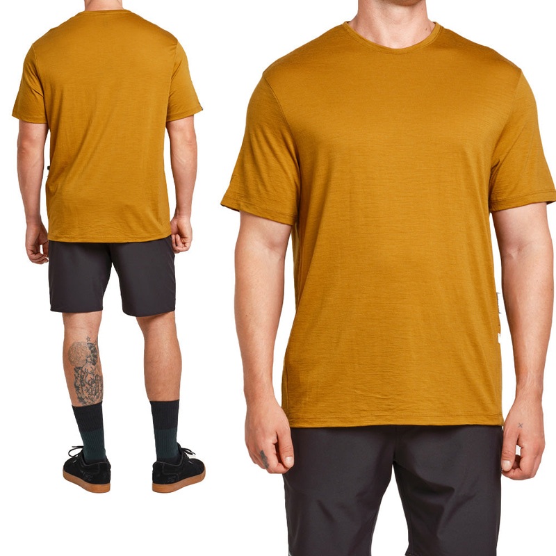 Norman MTB Men's Marino-Edge Short Sleeve Tech Tee - S - Mustard