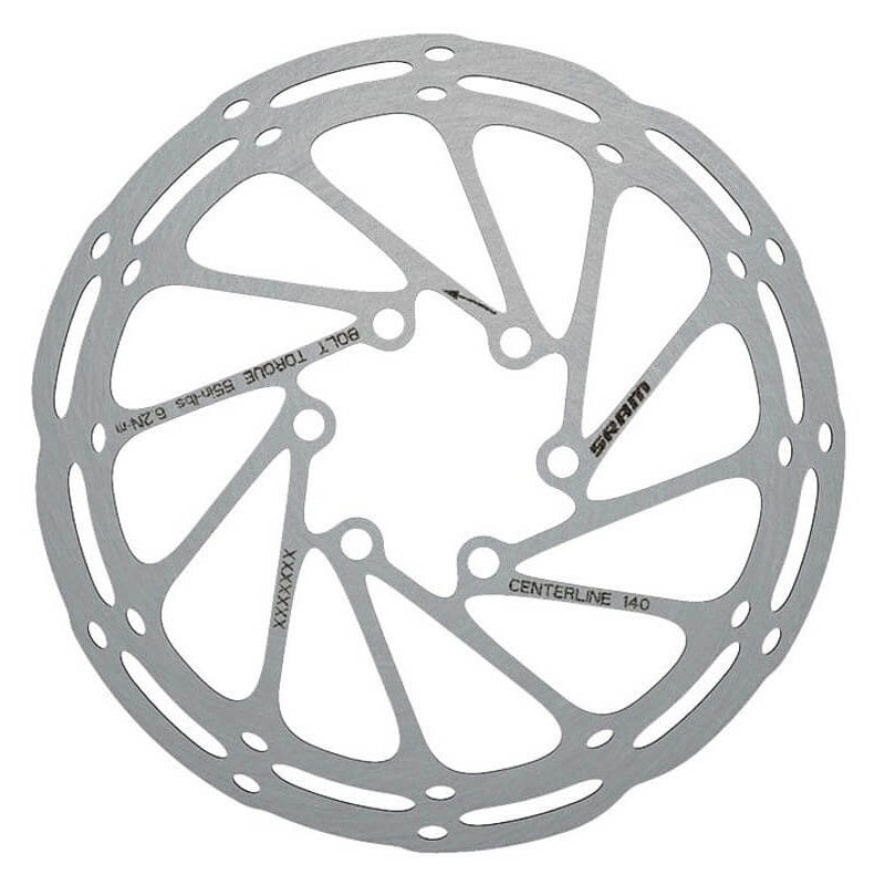 SRAM Centreline 6 Bolt Disc Brake Rotor - 140mm - Rounded Edges - 6 Bolt