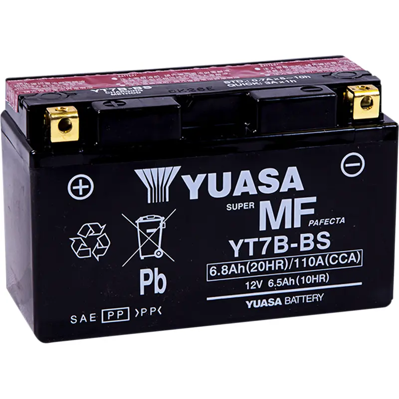 Yuasa AGM Battery - YT7B-BS - .30 L Ducati/Suzuki/Yamaha/Can-Am/Triumph/Kymco/Kawasaki