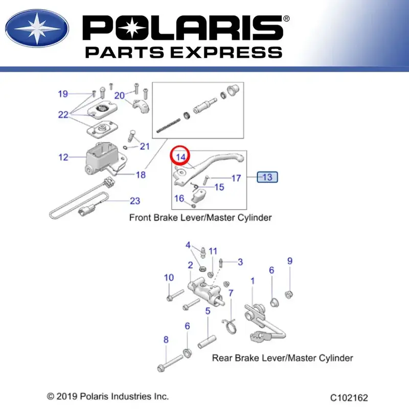 NEW GENUINE POLARIS 2021 OUTLAW 70 FRONT BRAKE LEVER 5634362 OEM