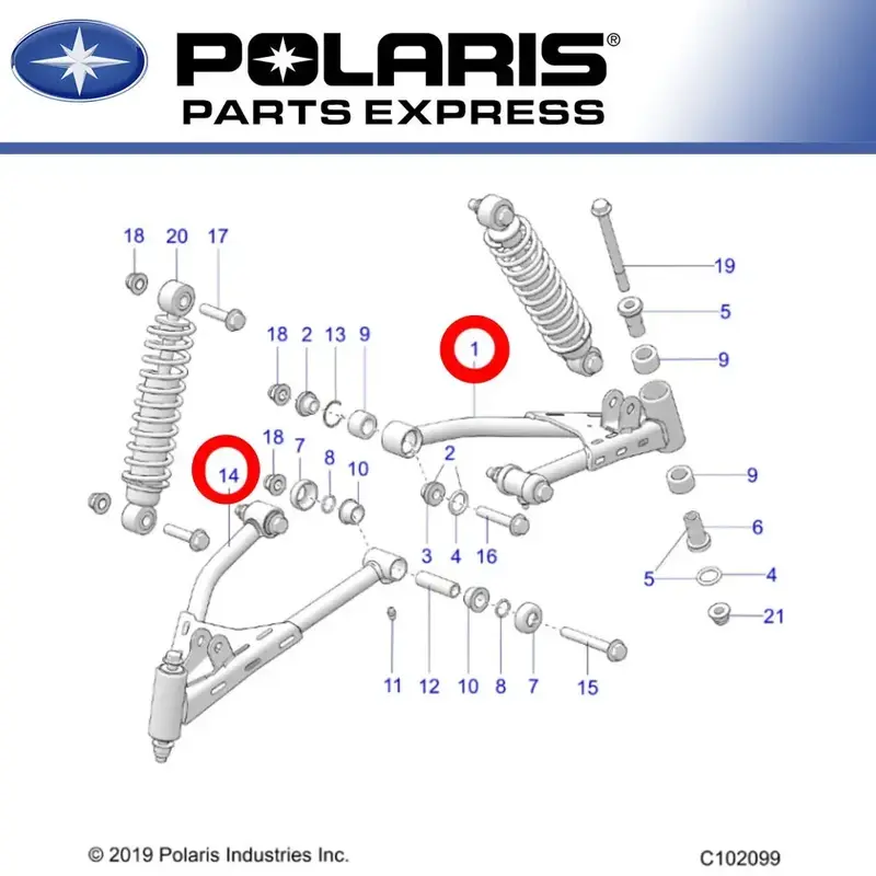 NEW POLARIS 2021 OUTLAW 70 CONTROL ARM SET LEFT RIGHT 1544271-458 1544272-458