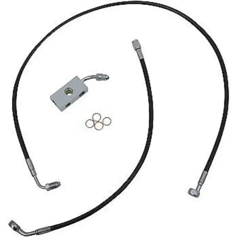 LA CHOPPERS Black Braided Brake Line Kit