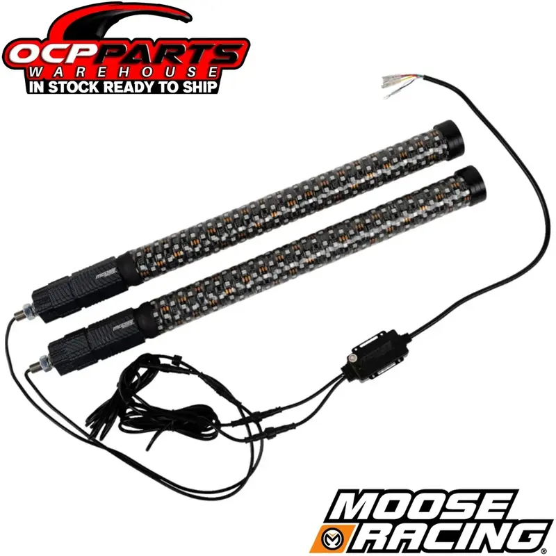 NEW! Moose Racing UTV SXS 2 Inch Diameter Quick Release 2' Whip Lights Pair