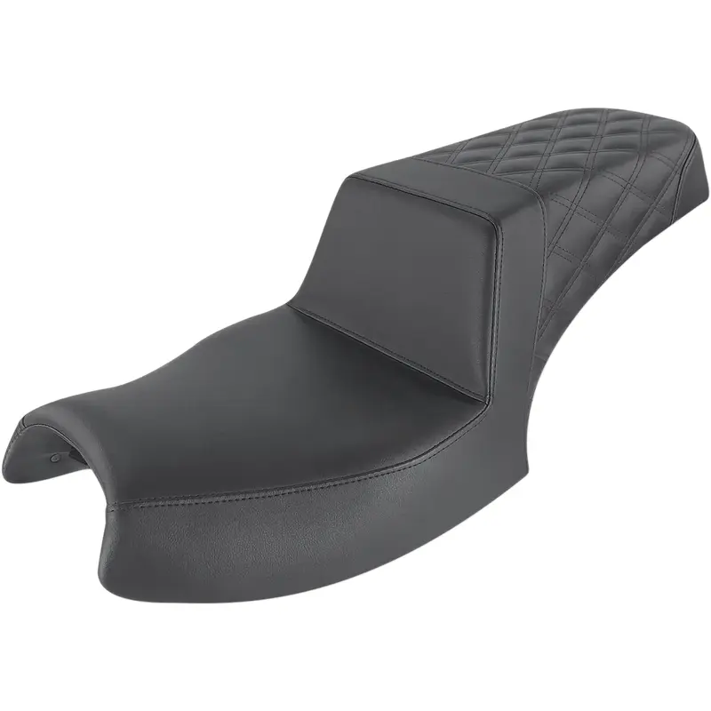SADDLEMEN Step-Up Fits Seat - Front Smooth/Rear Lattice Stitch - Black -