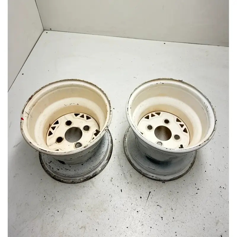 03 2003 Polaris Trailblazer 250 2x4 OEM STRAIGHT Pair Rear Back Wheel Rim 10x8.5