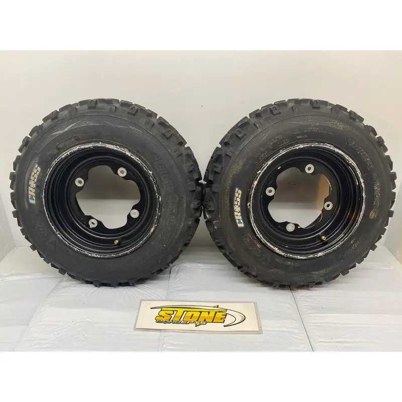 10" YAMAHA OEM FRONT WHEELS MAXXIS RAZR CROSS TIRES 10X5.5 4/156 YFZ450 BANSHEE