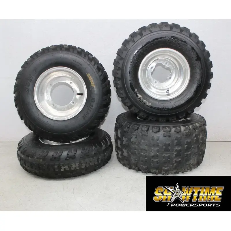 01-05 YAMAHA RAPTOR 660 FRONT REAR WHEEL WHEELS RIM RIMS SET (SEE DESCP)