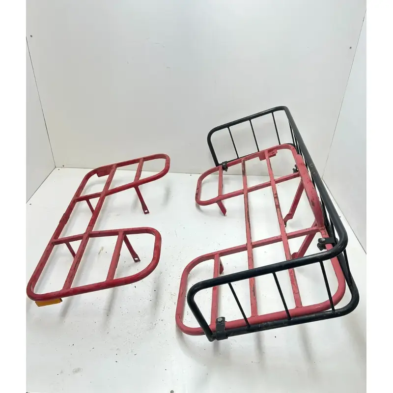 94 1994 Polaris Trail Boss 400 4X4 OEM Front Rear Bumper Rack Luggage Bar Red