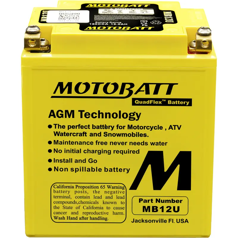 MOTOBATT BATTERY MB12U SEALED FACTORY ACTIVATED