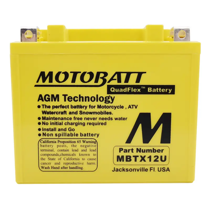 MOTOBATT BATTERY MBTX12U SEALED FACTORY ACTIVATED