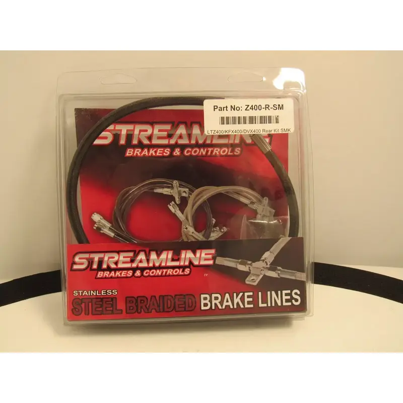 STREAMLINE Smoke Color REAR STEEL BRAIDED BRAKE LINE KAWASAKI KFX400 2003-06 NOS