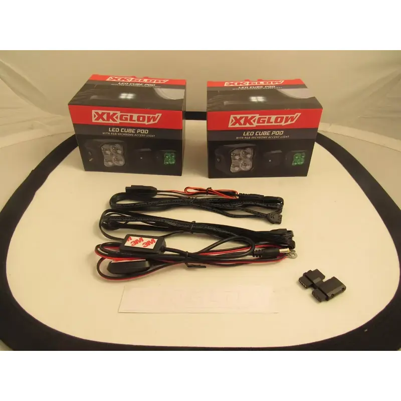 2PC XKGLOW Cube Light Fog Light Beam SAE Set XK065001-FO-KIT Brand NEW NOS