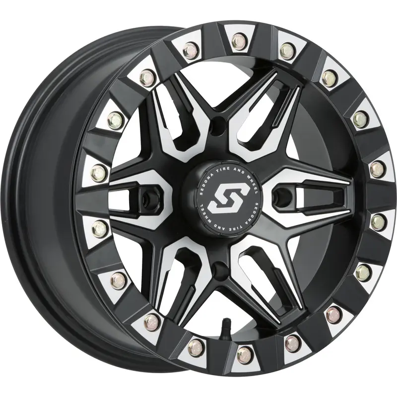SEDONA SPLIT 6 BDLK WHEEL 14X7 4/156 6 1 ( 30MM) BLK/MACHINED