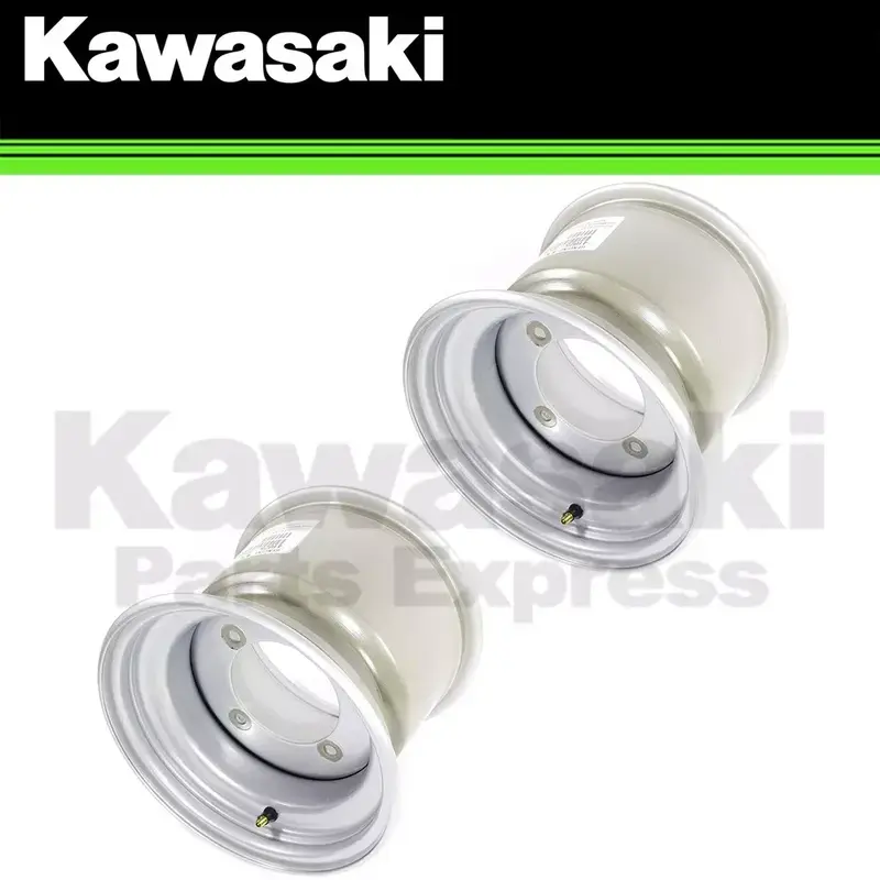 NEW 2010 - 2015 GENUINE KAWASAKI MULE 4010 10X8.5AT SILVER RIM PAIR