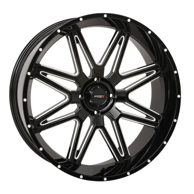 SYSTEM 3 ST7 WHEEL 24X9 5 4 (0MM) 4/137 GLOSS BLACK MILLED