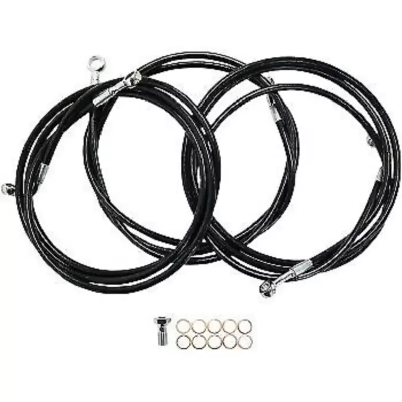 LA CHOPPERS Black Braided Brake Line Kit for 15-17" Apes