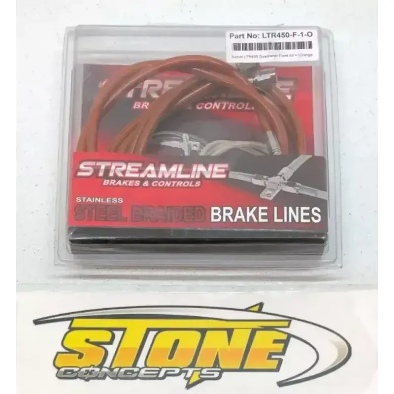 Streamline Front Brake Lines Hoses  1 Orange Suzuki LTR450 2006 2007 2008 2009