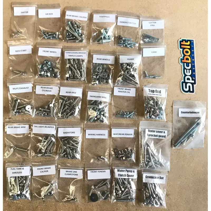 NICKEL WURKS Restoration Bolt kit Honda ATC250R Forks Engine Body Frame Wheels