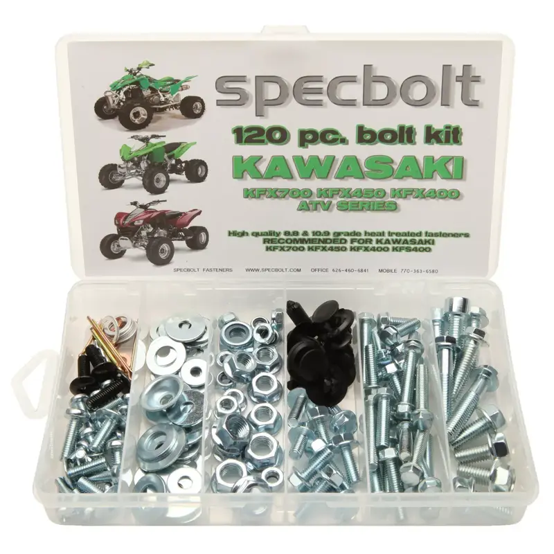 120 pc Bolt Kit Kawasaki KFX450 KFX 450 400 700 ATV body plastic frame fenders