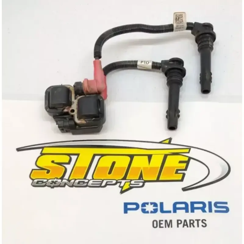 POLARIS SPORTSMAN SCRAMBLER RANGER RZR IGNITION COIL W/ PLUG WIRES OEM 4010425