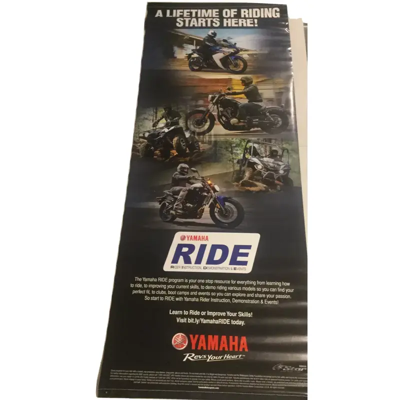 YAMAHA RIDE ATV MX OFFROAD VINYL POSTER BANNER DEALERSHIP GARAGE SHOP SIGN 62X24
