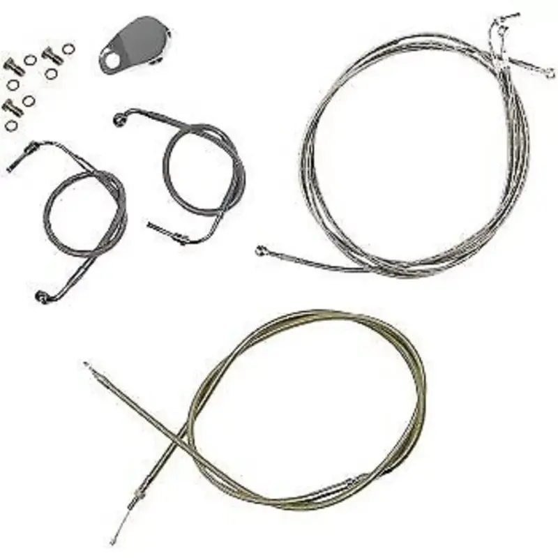LA CHOPPERS Stainless Braided Handlebar Cable/Brake Line Kit