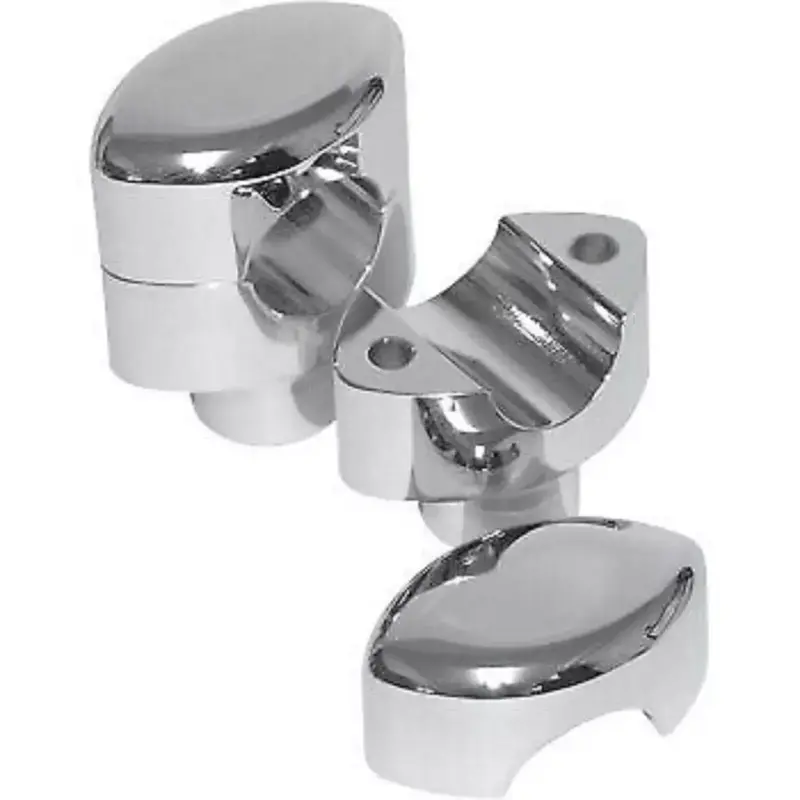 LA CHOPPERS LA-7406-01 Chrome 1-1/2" Tall Hefty Risers for 1-1/4" Handlebars