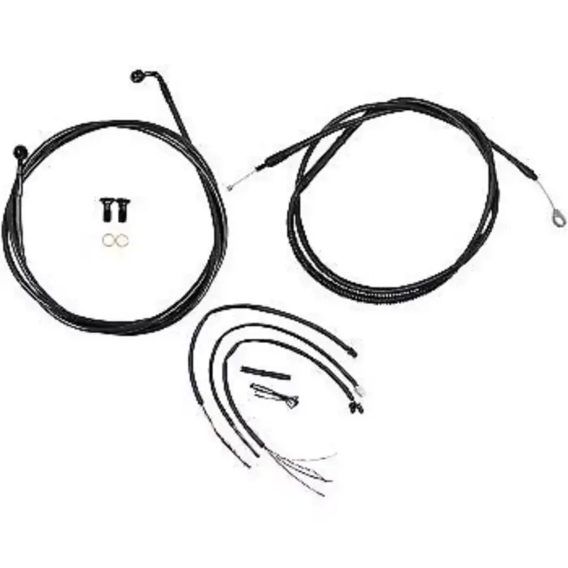 LA CHOPPERS LA-8153KT2-13M Black Midnight Braided Handlebar Cable/Brake Line Kit