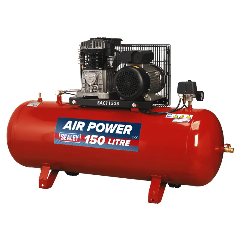 Air Compressor 150L Belt Drive 3hp with Cast Cylinders - SAC1153B