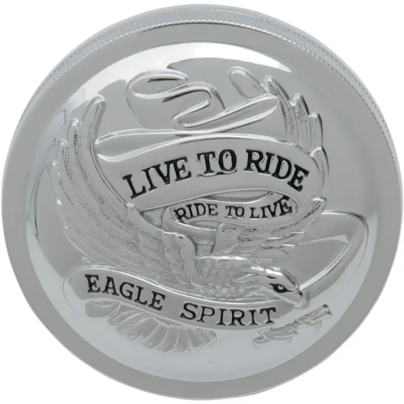 DRAG SPECIALTIES "Live to Ride" Gas Cap - Vented - Chrome 72644