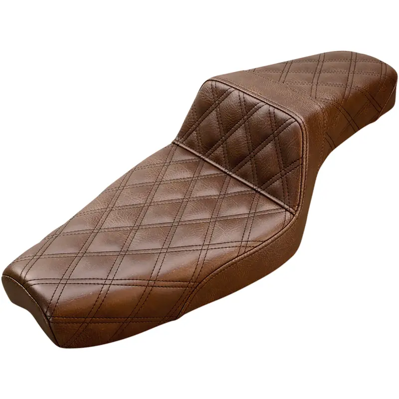 SADDLEMEN Step-Up Seat - Full Lattice Stitch - Brown - XL 879-03-175BR