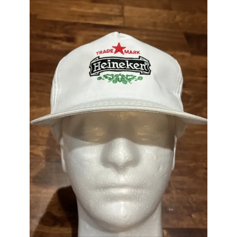 VINTAGE HEINEKEN WHITE EMBROIDERED TRADE MARK CAP/HAT Adjustable
