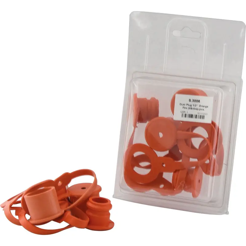 Sparex Dust Cover Set Orange PVC Fits 1/2'' Male & Female Coupling (Agripak 4 pcs.) - S.3886