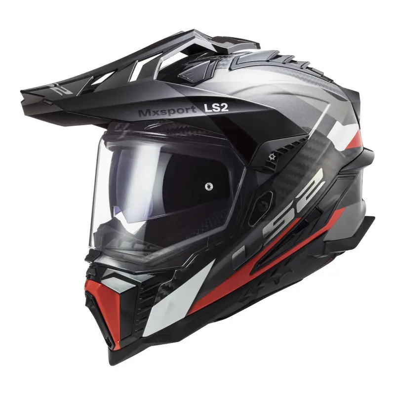 LS2 MX701 Explorer Carbon Frontier - Titanium / Red (2XL)