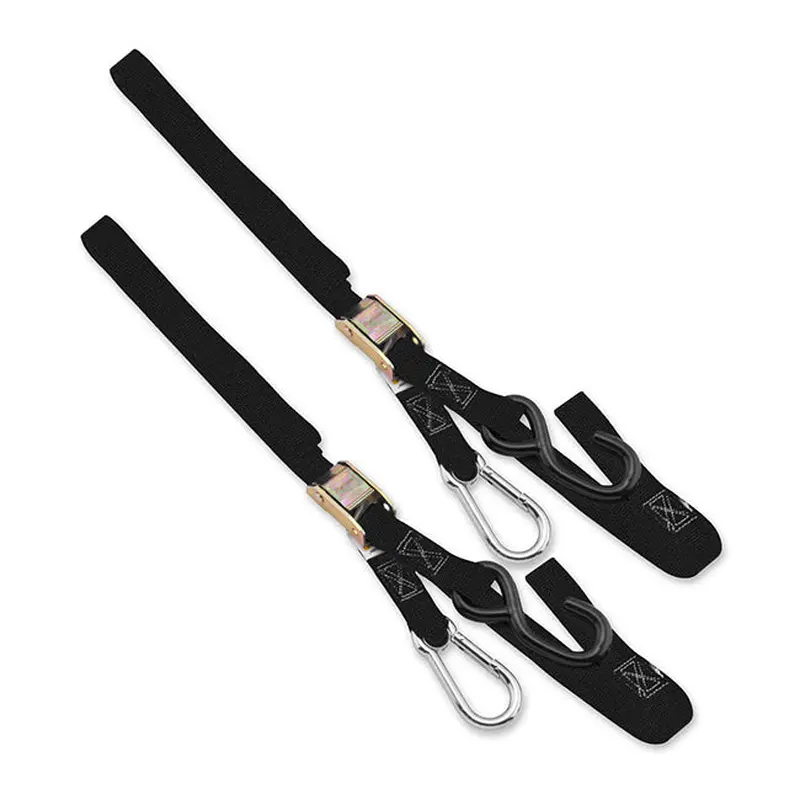 Tie Down Black 38mm with carabiner end Tech7 (TIE1CB)