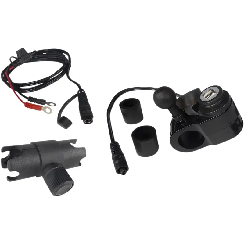 GEARS CANADA Dual USB Charger - 1" Ball Mount - Black 100366-1