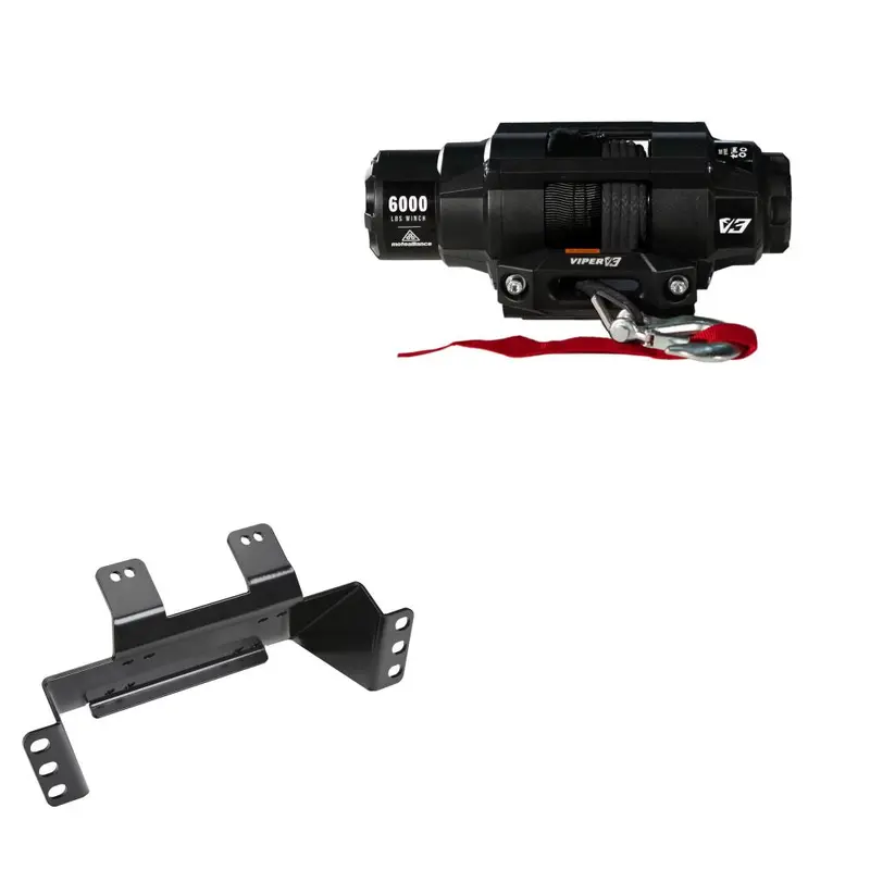 Viper 6000lbs V3 Winch Black Rope With Mount For Polaris Ranger 400 2010-2014
