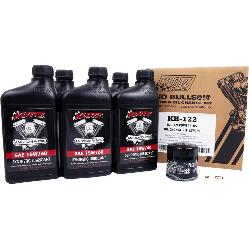 KLOTZ OIL Oil Change Kit - Indian Powerplus - 15W-60 KH-122