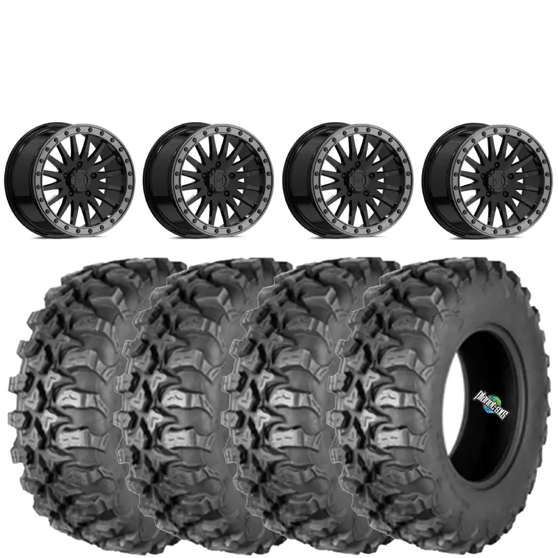 VALOR OFFROAD V06 BEADLOCKS GLOSS BLACK ON QUADBOSS QBT889