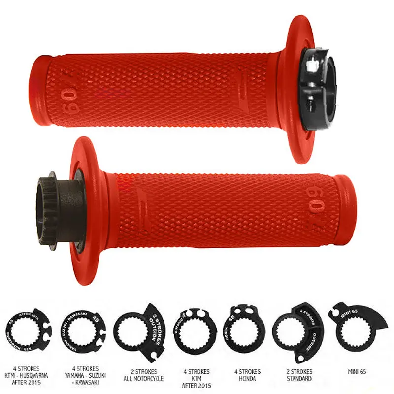 Lock on Grips Red 22/25mm 7 throttle Cams Progrip (PG709R)