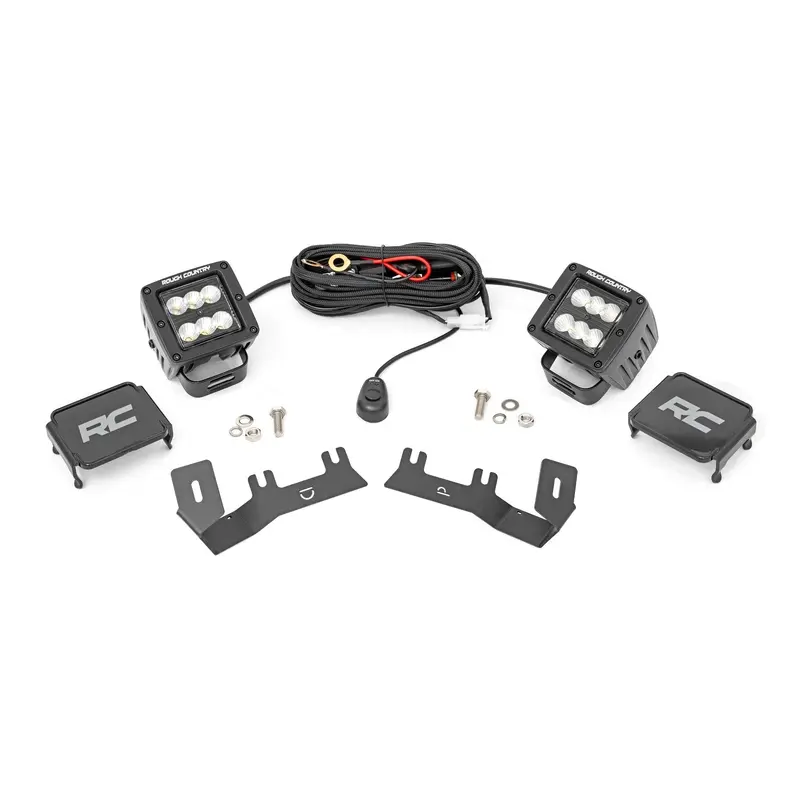 LED Ditch Light Kit | 2in Black Pair | Flood | Chevy/GMC 1500 (14-18 & Classic) | 71053