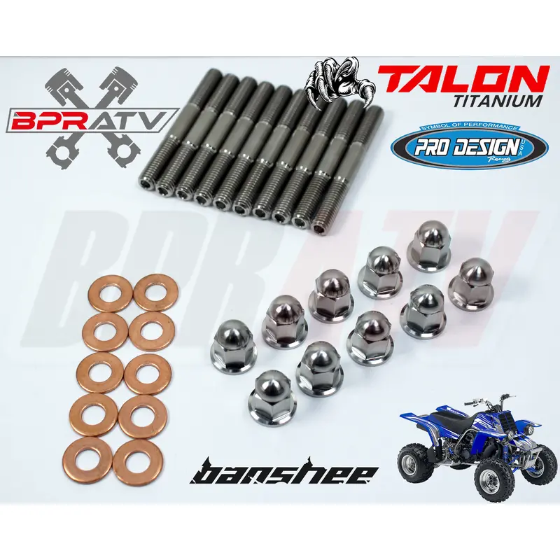 Yamaha Banshee 350 BPRATV TITANIUM Pro Design Cool Head Stud Kit & Ti ACORN Nuts