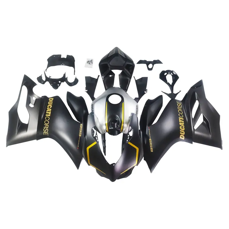Amotopart 2012-2015 Ducati 899 Matte Black Silver Fairing Kit
