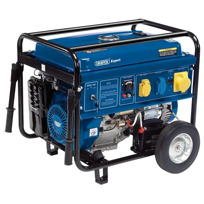Draper Expert Petrol Generator With Wheels, 5000W - PG58W