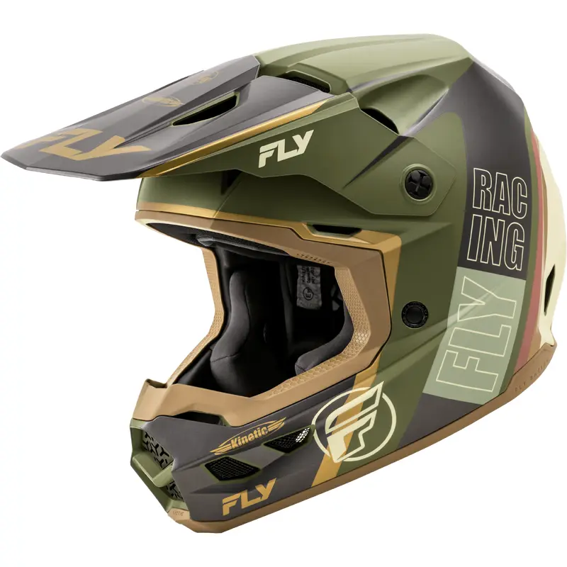 Kinetic Rally Helmet Matt Moss Gry/Khaki/Off Wht Xs