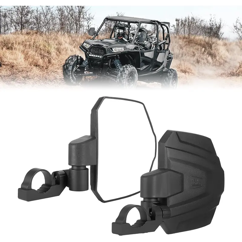 UTV Universal Large View Side Mirrors for 1.65"-2" Roll Bar