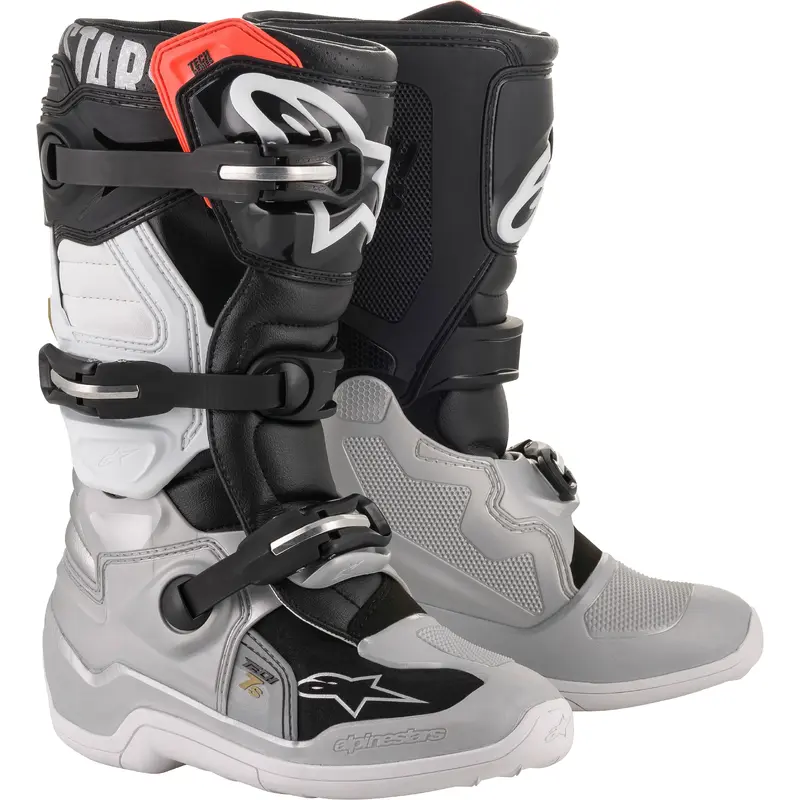 ALPINESTARS TECH 7S BOOTS BLACK/SILVER/WHITE/GOLD SZ 04 2015017-1829-04